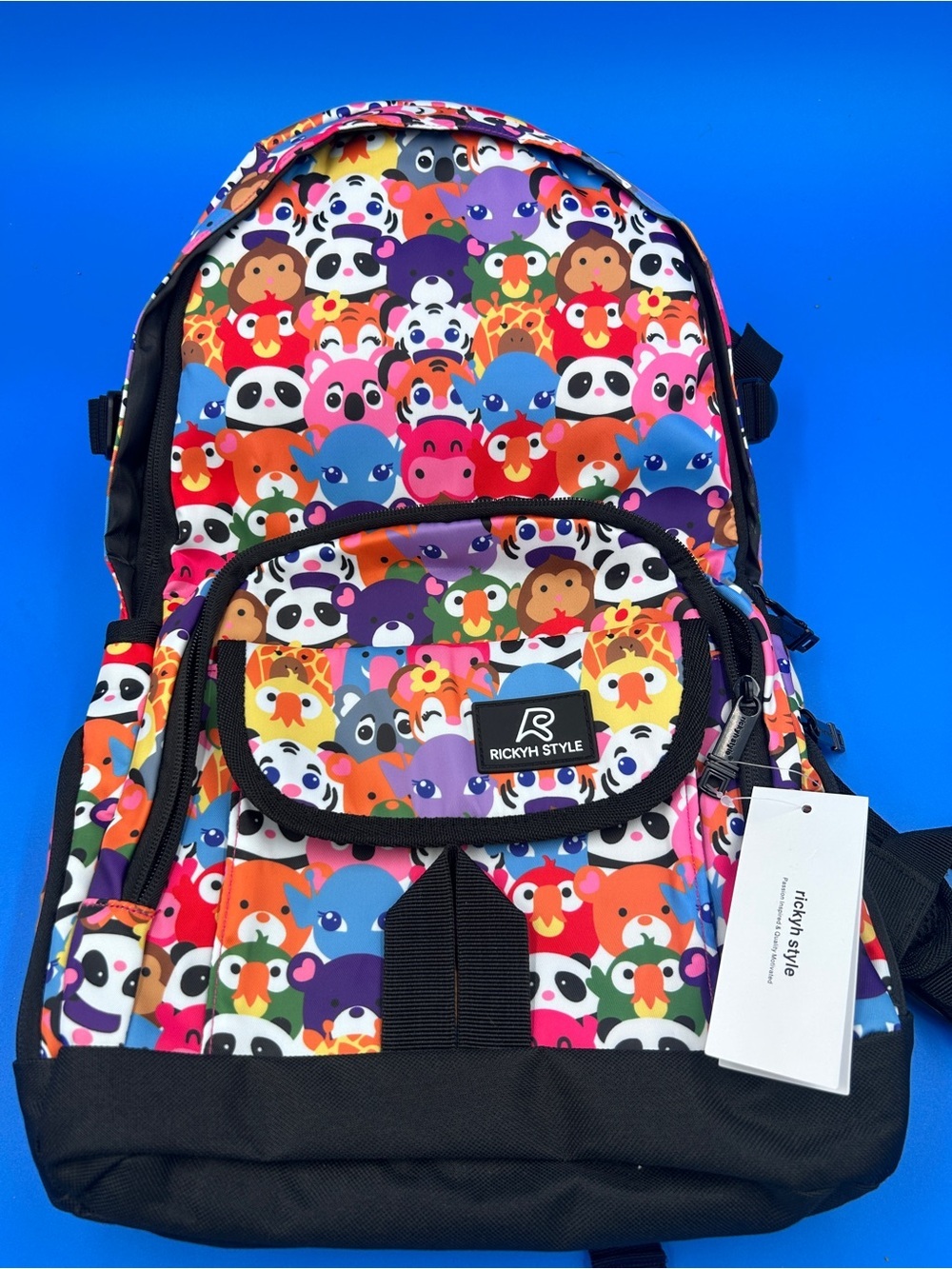 Rickyh Style Kids Colorful Animal Faces Backpack. NWT